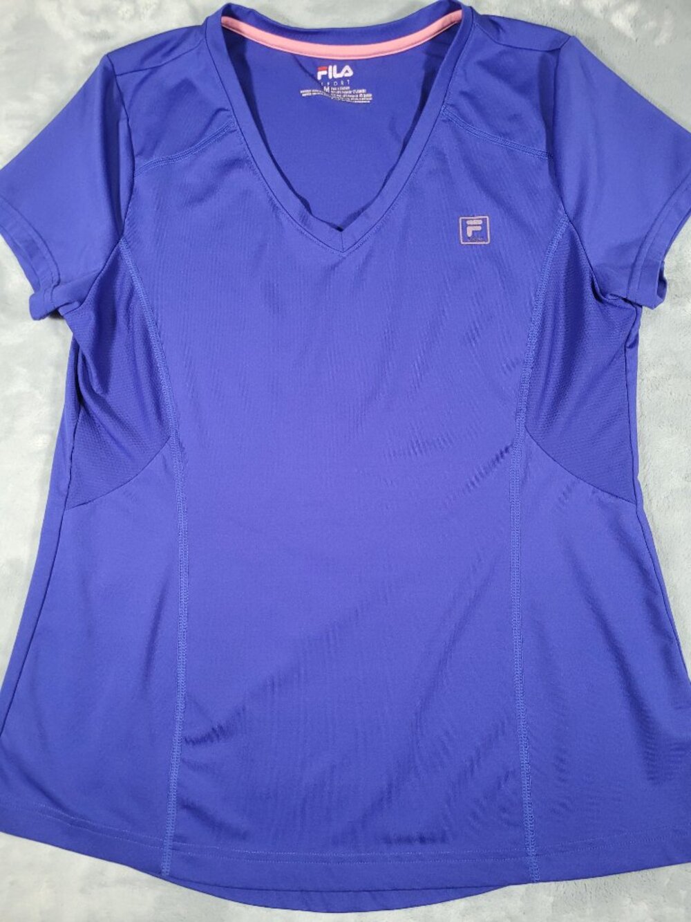 Fila Shirt Women Size Medium Blue Active Wear Running Performance Sport T-shirt
